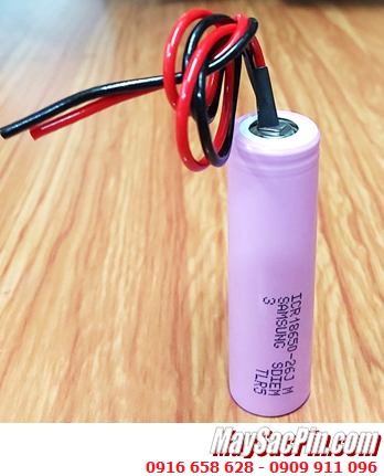 Pin sạc Samsung ICR18650-26JM (Dây zắc cắm); Pin sạc 3.7v 18650 2600mAh cho máy POS chính hãng